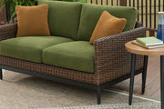 Horizon Hall Outdoor Loveseat with Cushion - Theo's Factory Direct Mattress & Furniture (Columbus, OH)