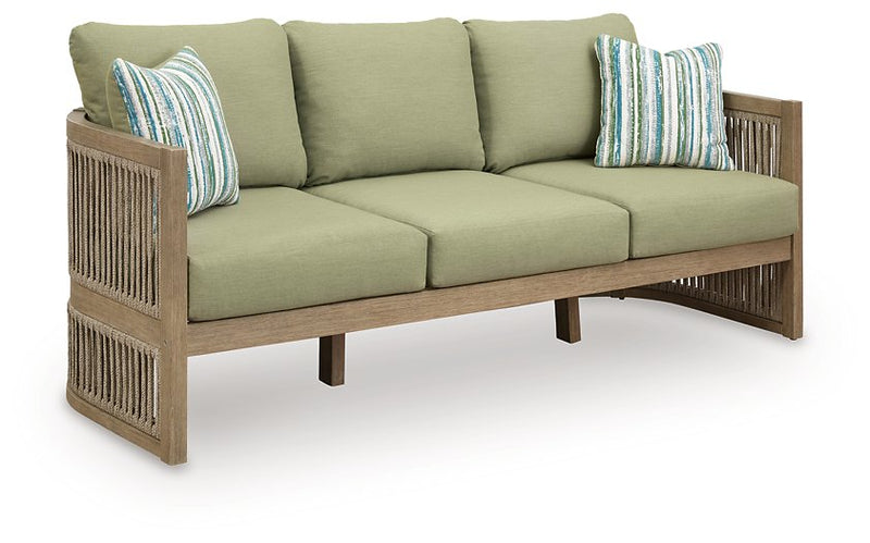 Serena Shores Outdoor Sofa with Cushion - Theo's Factory Direct Mattress & Furniture (Columbus, OH)
