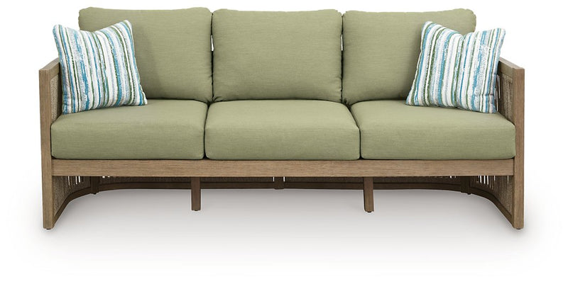 Serena Shores Outdoor Sofa with Cushion - Theo's Factory Direct Mattress & Furniture (Columbus, OH)