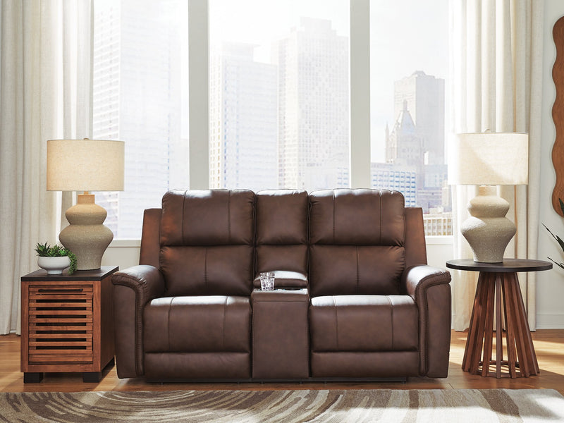 Bleckley Power Reclining Loveseat with Console - Theo's Factory Direct Mattress & Furniture (Columbus, OH)
