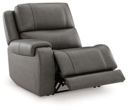 5Z - Pittson Power Reclining Sectional Loveseat with Console - Theo's Factory Direct Mattress & Furniture (Columbus, OH)