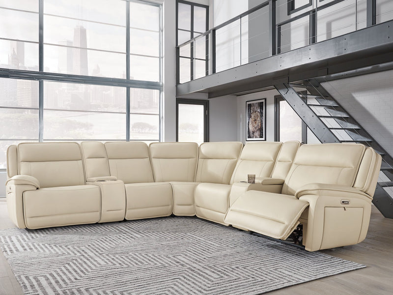 Double Deal Reclining Sectional with 2 Consoles - Theo's Factory Direct Mattress & Furniture (Columbus, OH)