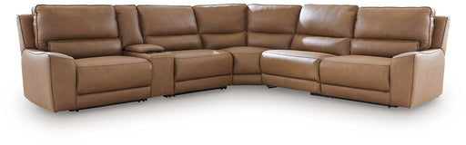 DeepWakes Reclining Sectional with Storage Console - Theo's Factory Direct Mattress & Furniture (Columbus, OH)