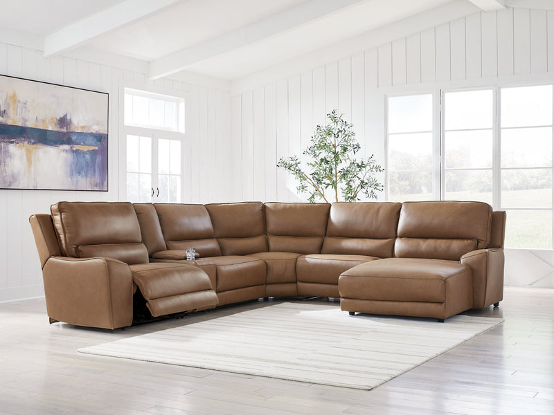DeepWakes Power Reclining Sectional with Chaise - Theo's Factory Direct Mattress & Furniture (Columbus, OH)