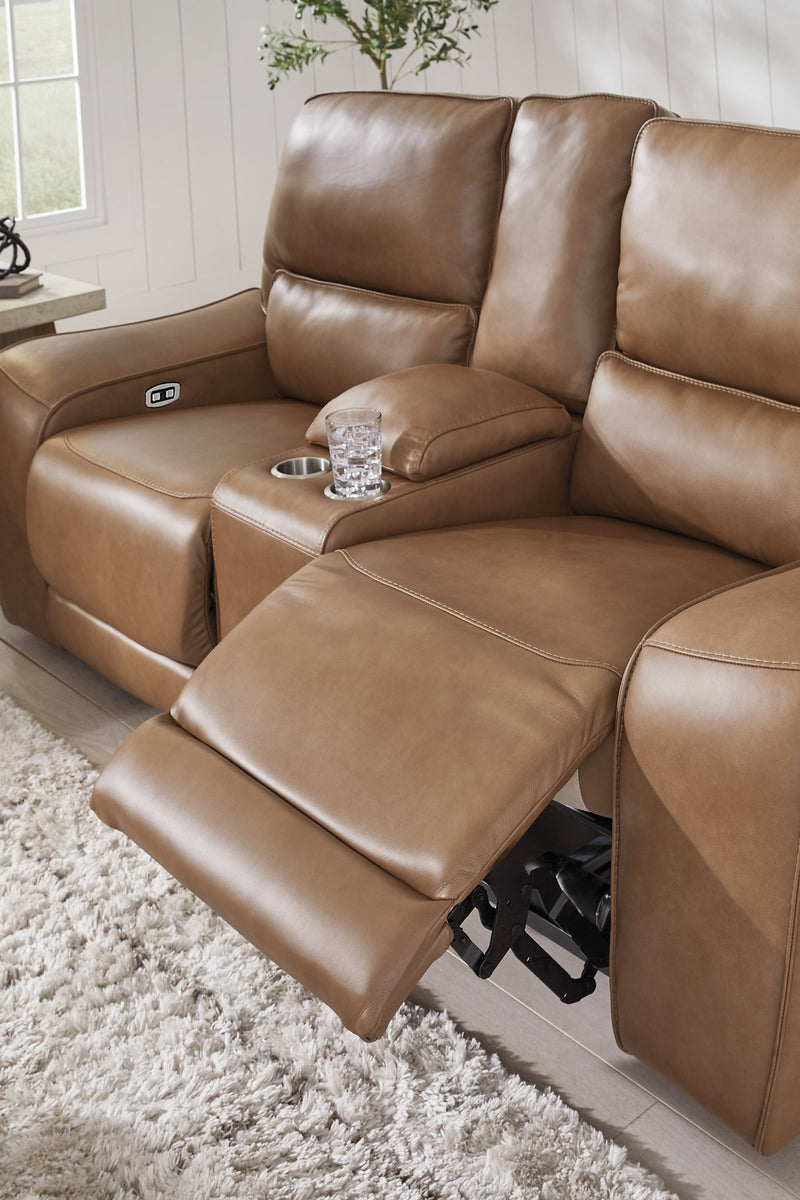 DeepWakes Power Reclining Loveseat with Console - Theo's Factory Direct Mattress & Furniture (Columbus, OH)