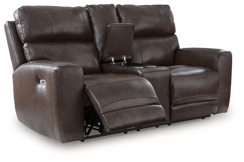 Crossplex Power Reclining Loveseat with Console - Theo's Factory Direct Mattress & Furniture (Columbus, OH)