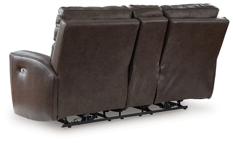 Crossplex Power Reclining Loveseat with Console - Theo's Factory Direct Mattress & Furniture (Columbus, OH)