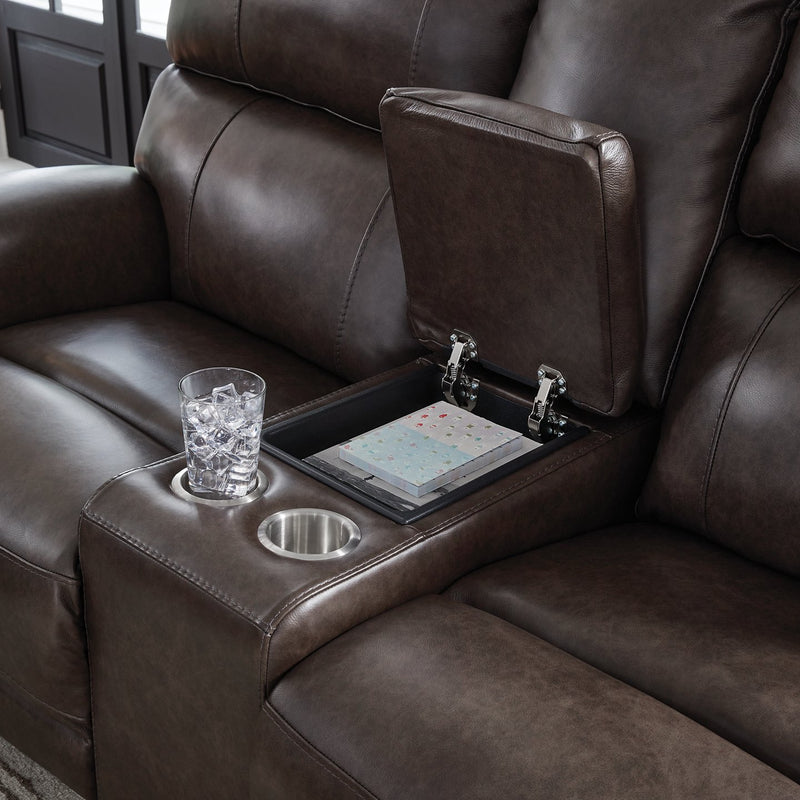 Crossplex Power Reclining Loveseat with Console - Theo's Factory Direct Mattress & Furniture (Columbus, OH)