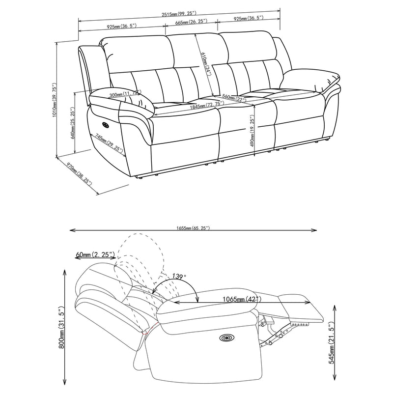 Bahrain Power Reclining Sofa